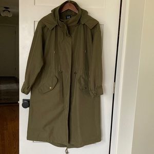 Gap Anorak Parka Small Petite in Olive Green